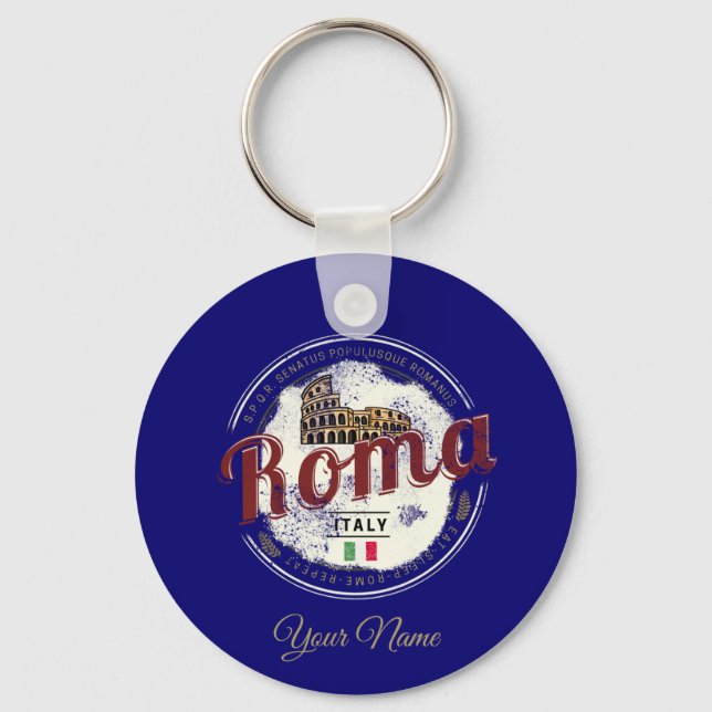Rome Vintage coliseum Italy souvenir Keychain (Front)