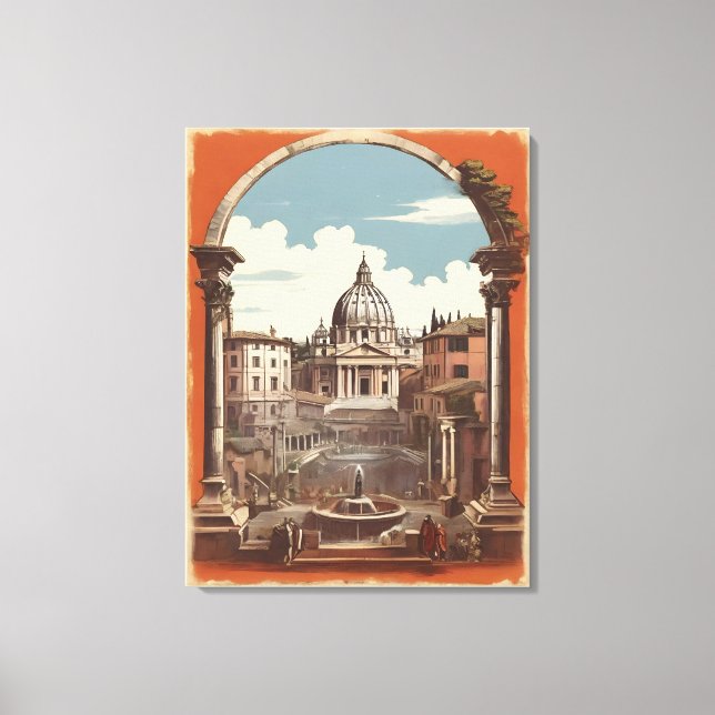 Rome vintage poster canvas print (Front)