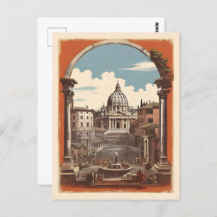 Rome vintage poster postcard
