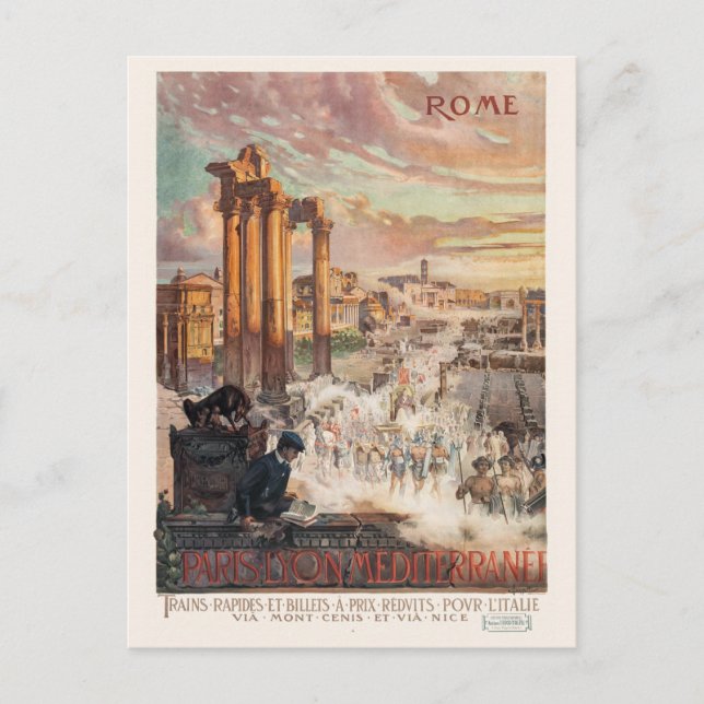 Rome Vintage Travel Poster 1906 Postcard (Front)