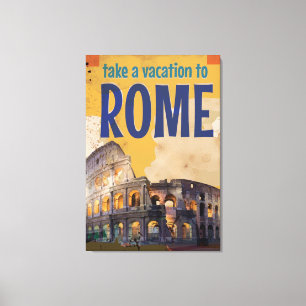 Rome Vintage Travel poster Canvas Print