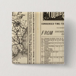 Rome, Watertown and Ogdensburg Railroad 2 Inch Square Button