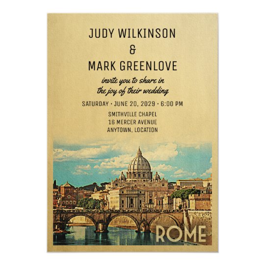 Rome Wedding Invitation Italy