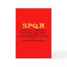 "Rome will never forget . . .", Greeting Card