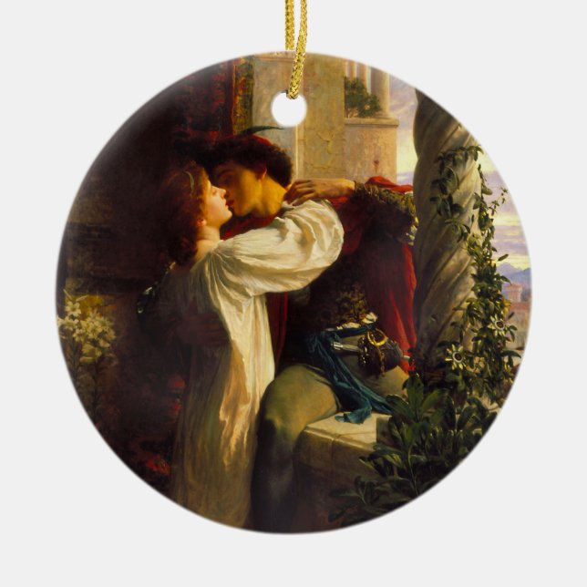 Romeo and Juliet c. 1884 by Sir Frank Dicksee Ceramic Ornament (Front)