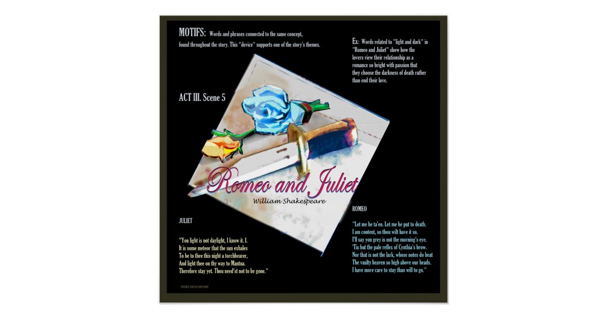 Romeo and Juliet Motifs Poster Zazzle
