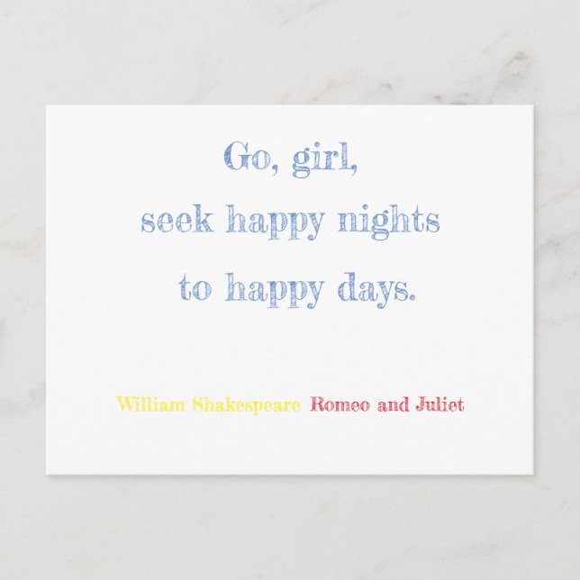 Romeo and Juliet Postcard (Front)