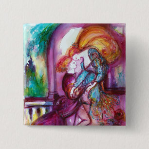 ROMEO AND JULIET Romantic Valentines's Day 2 Inch Square Button