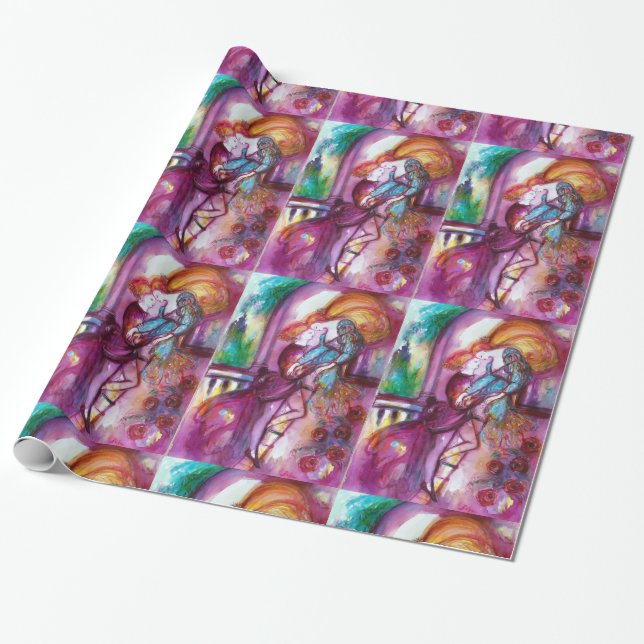 ROMEO AND JULIET Romantic Valentines's Day Wrapping Paper (Unrolled)