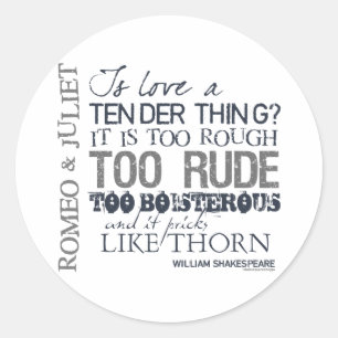 Romeo & Juliet Love Quote Classic Round Sticker