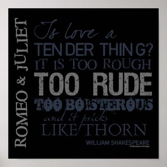 Romeo & Juliet Love Quote Poster (Front)