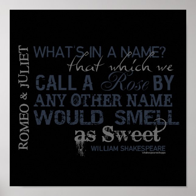 Romeo & Juliet Name Quote Poster (Front)