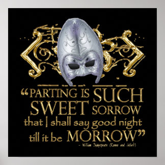 Romeo & Juliet Quote (Gold Version) Poster