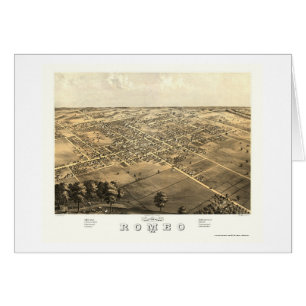 Romeo, MI Panoramic Map - 1868
