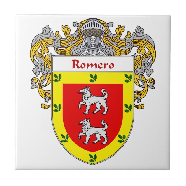 Romero Coat of Arms/Family Crest Tile (Front)