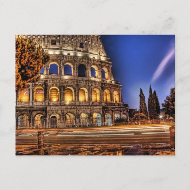Rome's Colosseum under the Night Sky Postcard (Front)