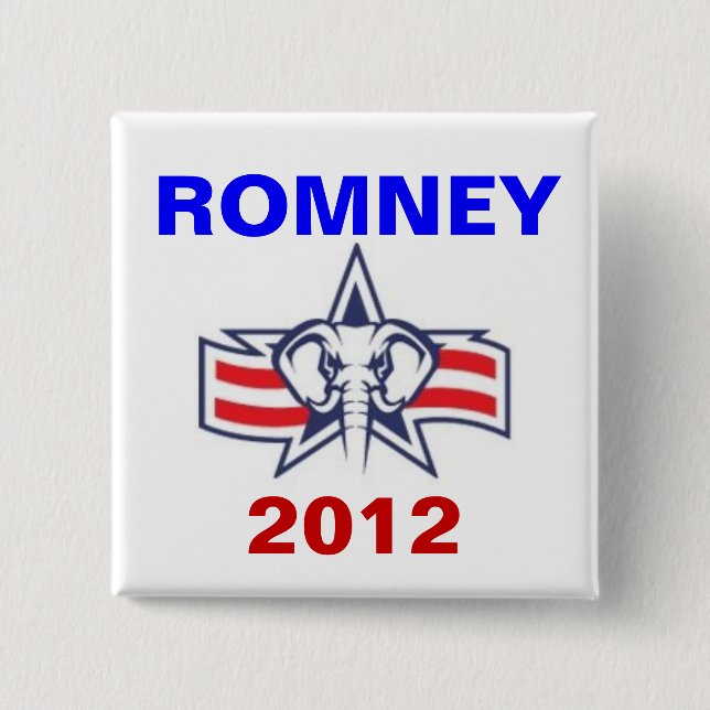 ROMNEY 2012 2 INCH SQUARE BUTTON (Front)