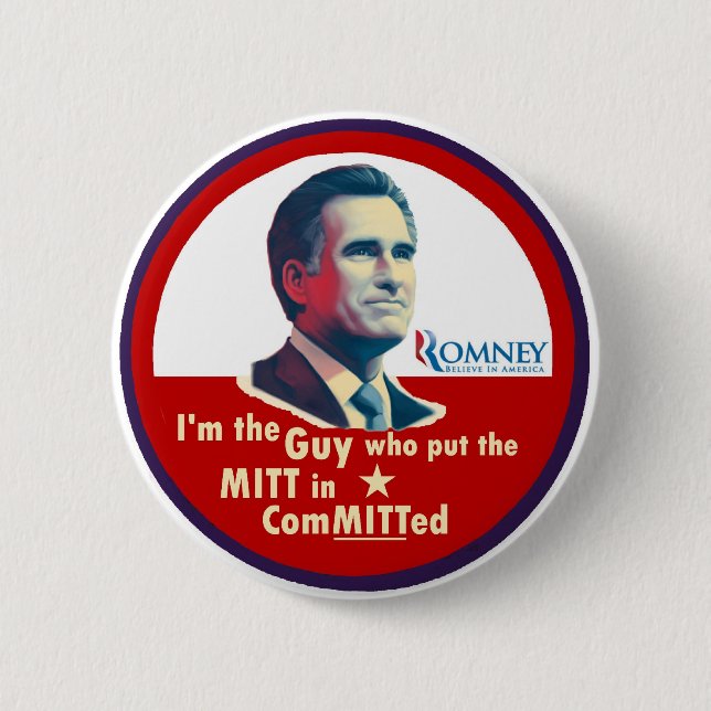 Romney 2012: ComMITTed 2 Inch Round Button (Front)
