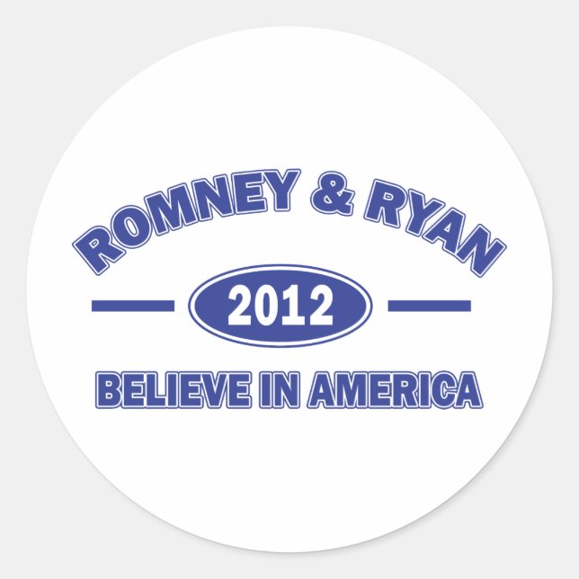 Romney And Ryan 2012 Classic Round Sticker (Front)