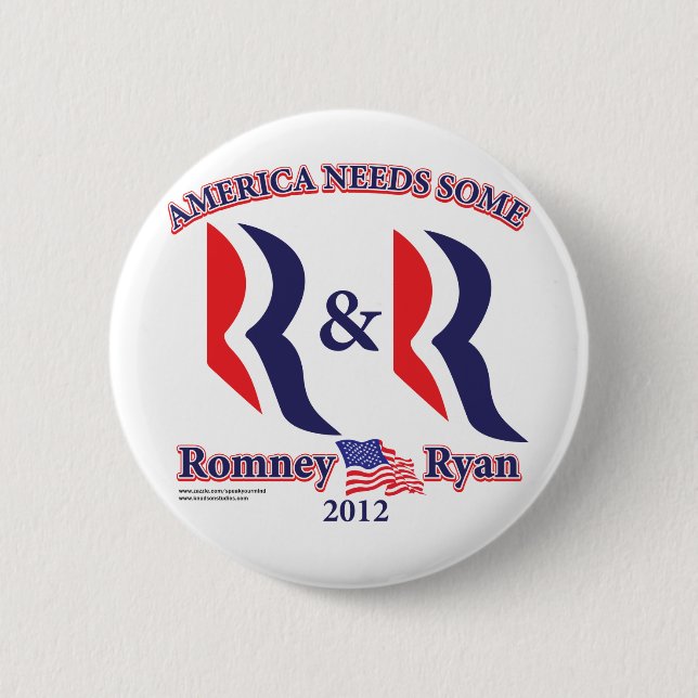 Romney and Ryan 2 Inch Round Button (Front)