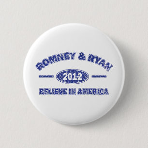 Romney and Ryan Believe in America 2 Inch Round Button