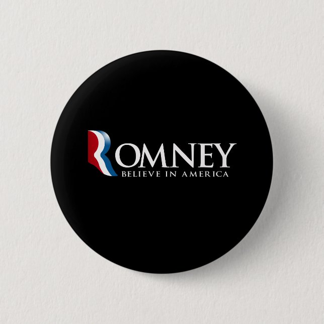 Romney - Believe in America - 2 Inch Round Button (Front)