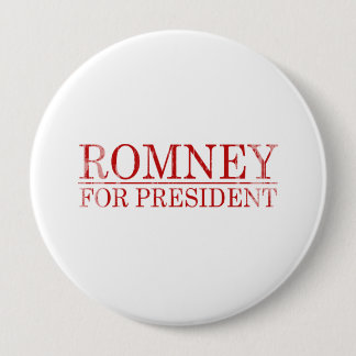 ROMNEY FOR PRESIDENT (Red) 4 Inch Round Button