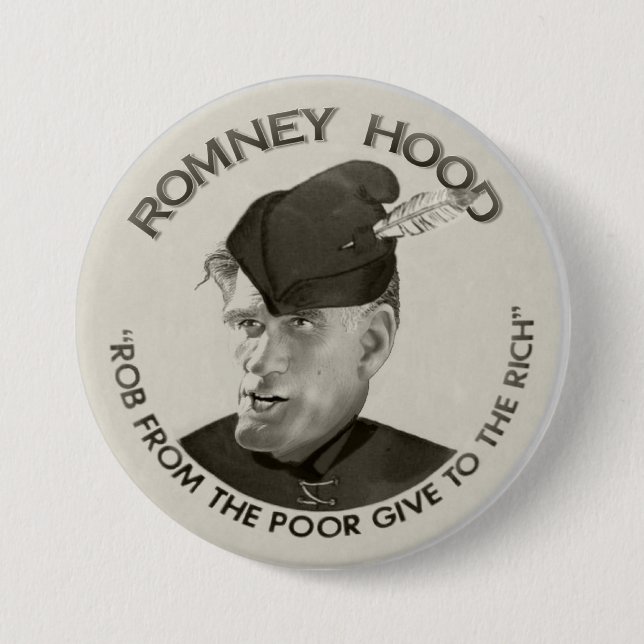 Romney Hood 2012 3 Inch Round Button (Front)
