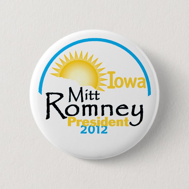 Romney IOWA 2 Inch Round Button (Front)