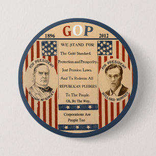 Romney &amp; McKinley 3 Inch Round Button