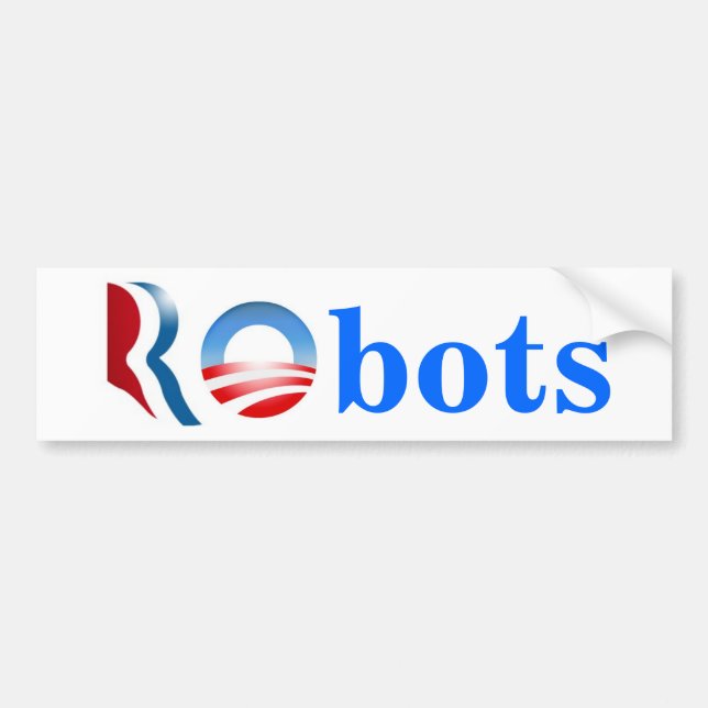 Romney Obama Robots Bumper Sticker (Front)