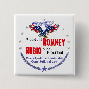 Romney Rubio 2 Inch Square Button