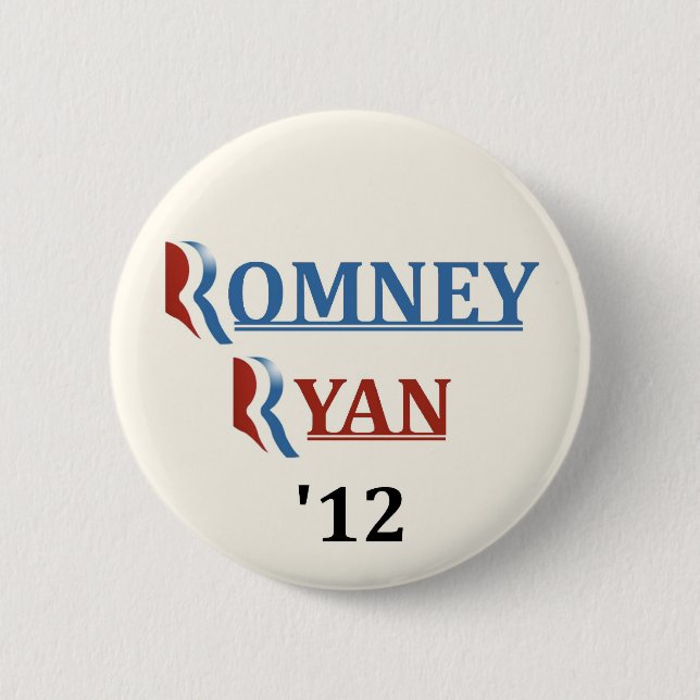 Romney Ryan '12 2 Inch Round Button (Front)
