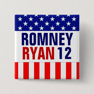 Romney Ryan 2012 2 Inch Square Button