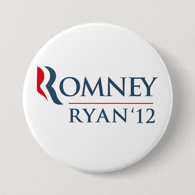 Romney Ryan 2012 3 Inch Round Button (Front)