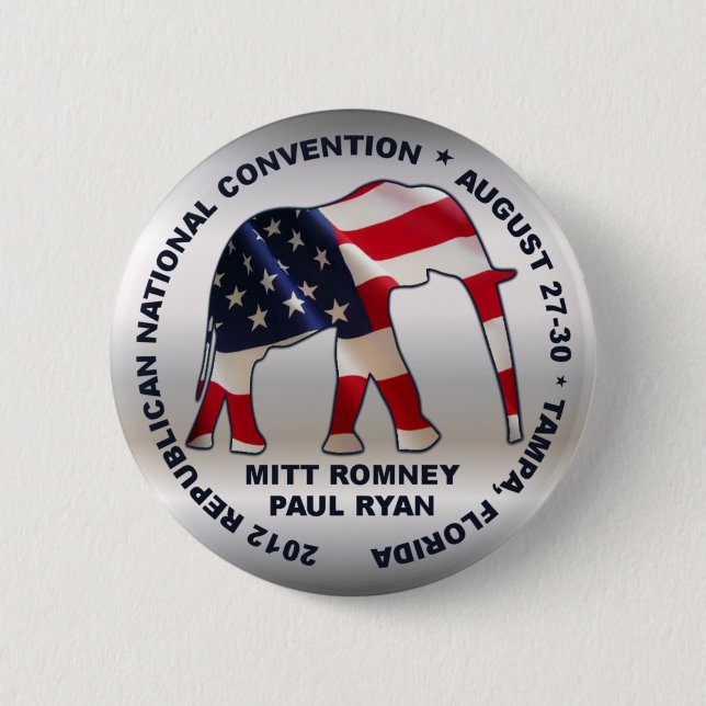 Romney Ryan 2012 GOP Convention 2 Inch Round Button (Front)