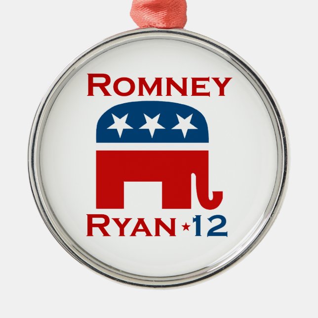 ROMNEY RYAN 2012 GOP METAL ORNAMENT (Front)