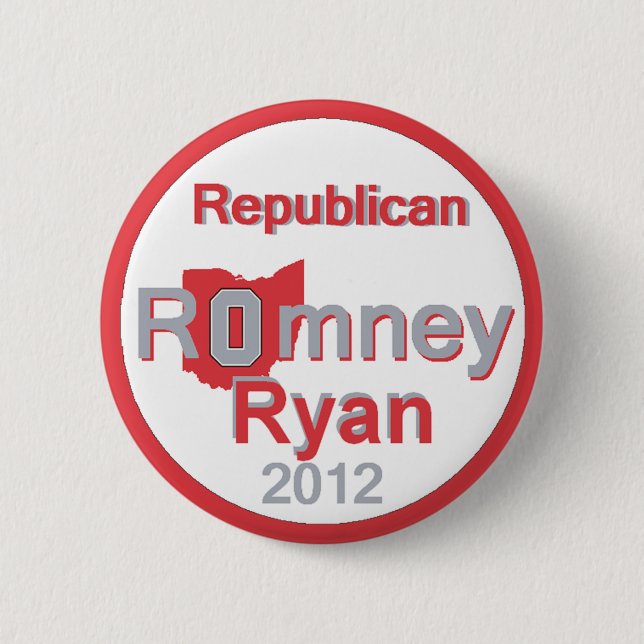 Romney Ryan 2 Inch Round Button (Front)