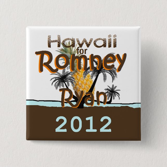 Romney Ryan 2 Inch Square Button (Front)