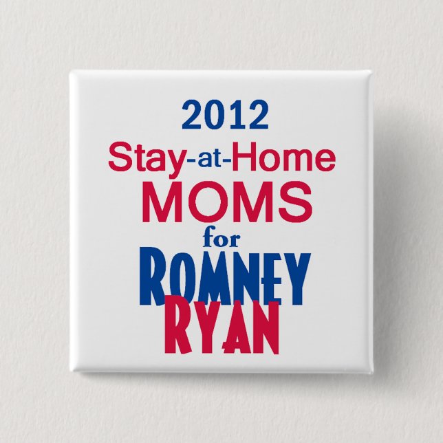 Romney Ryan 2 Inch Square Button (Front)