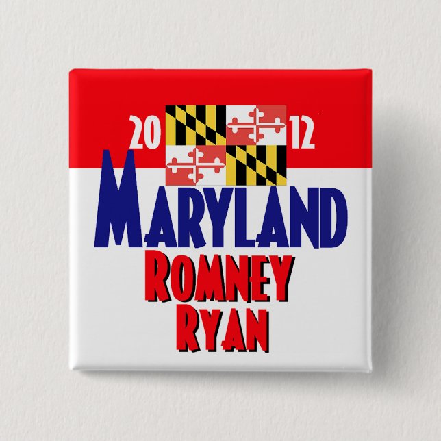 Romney Ryan 2 Inch Square Button (Front)