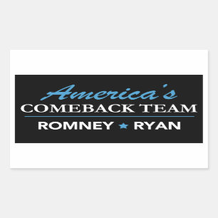 Romney Ryan America's Comeback Team Rectangle Sticker