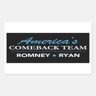 Romney Ryan America's Comeback Team Rectangle Sticker