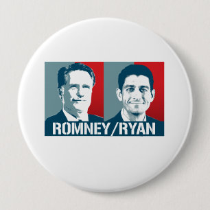 ROMNEY RYAN ART 4 INCH ROUND BUTTON