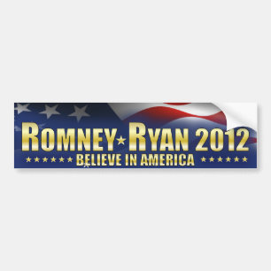 Romney - Ryan- Believe in America Bumper Sticker