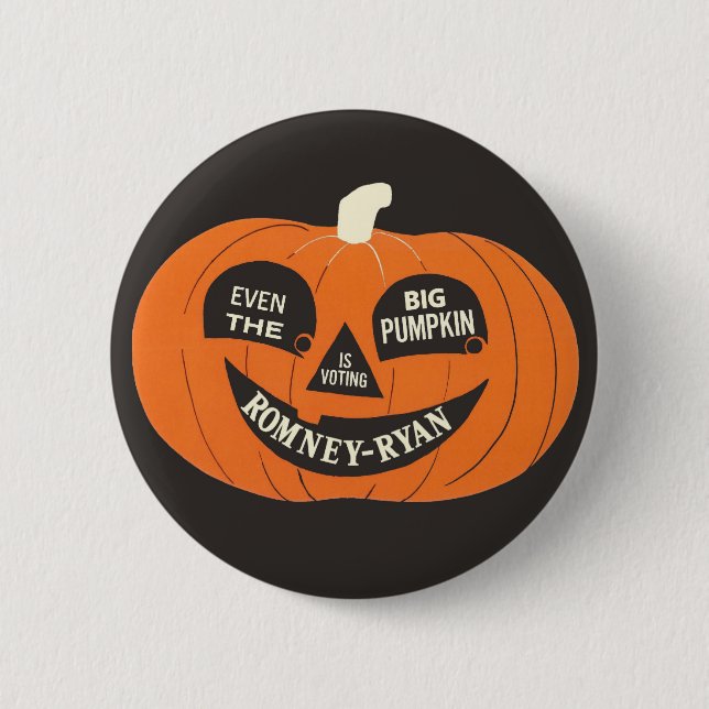 Romney - Ryan Big Pumpkin 2 Inch Round Button (Front)