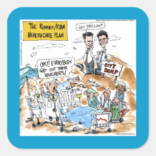 Romney/Ryan Health Care Funny Gifts & Tees Square Sticker