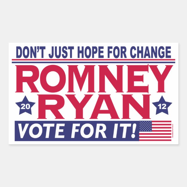 Romney Ryan Hope Change Sticker (Front)