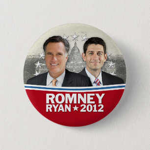 Romney Ryan - Jugate with Vintage White House 2 Inch Round Button