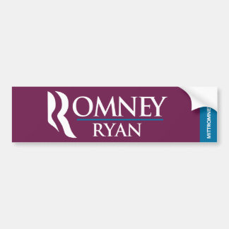 Romney Ryan Logo Bumper Sticker Purple